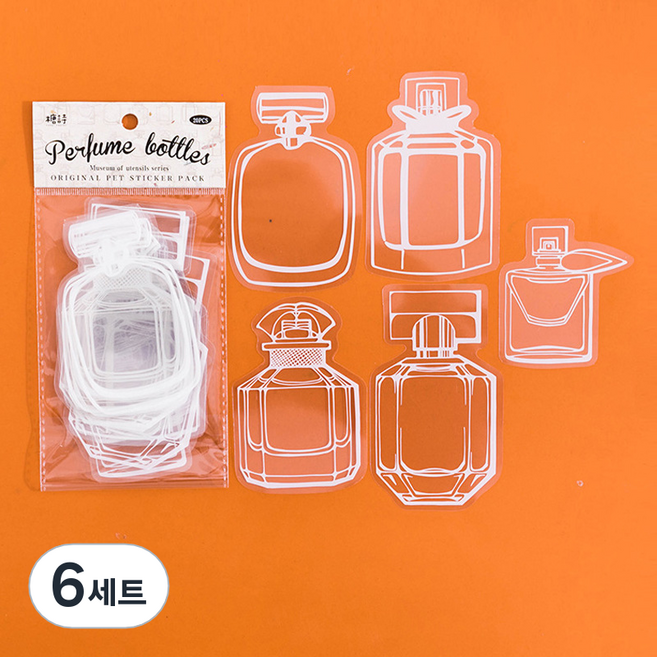 마다꾸미 다이어리 북마크 DIY 압화 꽃 책갈피 코팅지 5종 x 4p 세트 퍼퓸보틀, 6세트