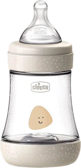 Chicco 智意 PERFECT 5 完美防脹PP奶瓶 150ml, 米灰色, 1個