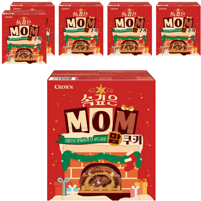 크라운 속깊은맘쿠키 대, 202g, 6개