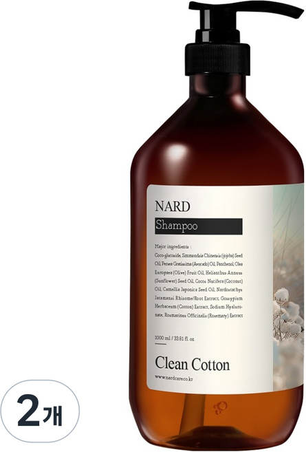 나드 리프레쉬 퍼퓸드 샴푸 클린코튼, 2개, 1L