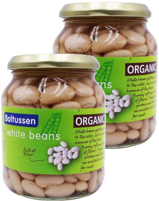 발투센 유기농 화이트빈, 360g, 2개