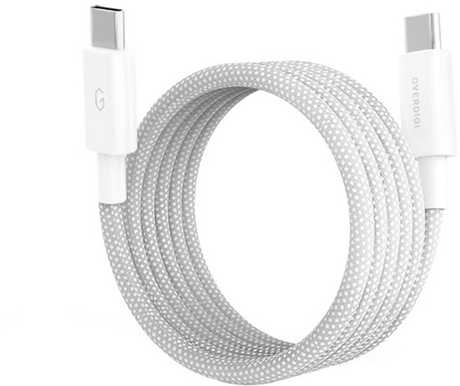 OVERDIGI Type-c 磁吸收納極速充電線, 1m, 白色, 1個