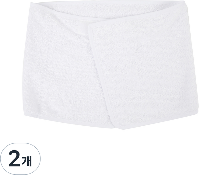 헤어베스트 사각 터번 67 x 20 cm, 화이트, 2개