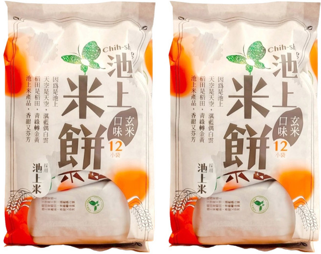 池上鄉農會 池上米餅 玄米口味, 97g, 2包