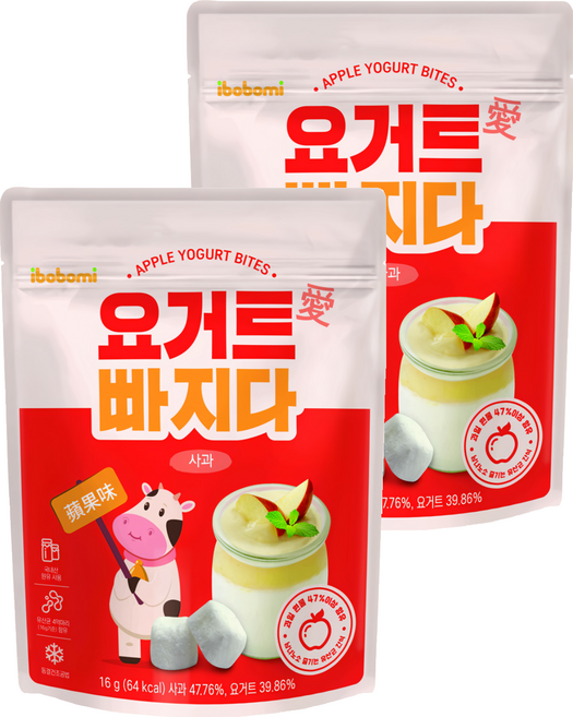ibobomi 乳酸菌優格點心 蘋果味, 16g, 2包