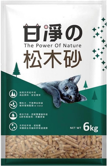 甘淨 松木貓砂, 6kg, 1袋, 松木