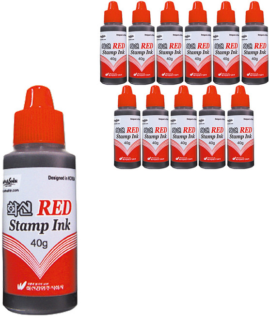 화신 스탬프 잉크, 레드, 12개