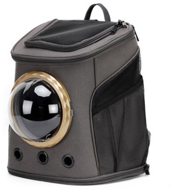 스페이스캣 반려동물 프론트 우주선 백팩형 이동가방, D 그레이, 1개