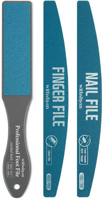 위드샨 반영구 워셔블 네일 앤 풋파일 3종 세트, 1세트