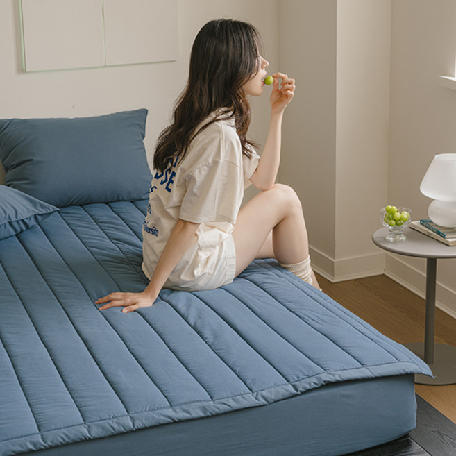 아망떼 뉴데이즈 먼지없는 무소음 침대패드, 더스트블루