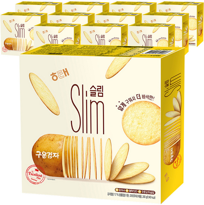 해태제과 구운감자 슬림, 240g, 12개