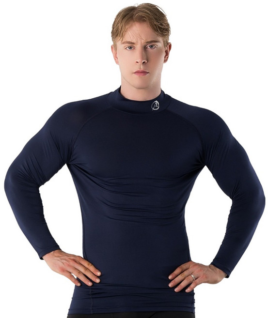 아르메데스 남성용 터틀넥 테크핏 긴팔 축구 야구 등산 라이딩 트래킹 베이스레이어 언더레이어 상의 AR-151