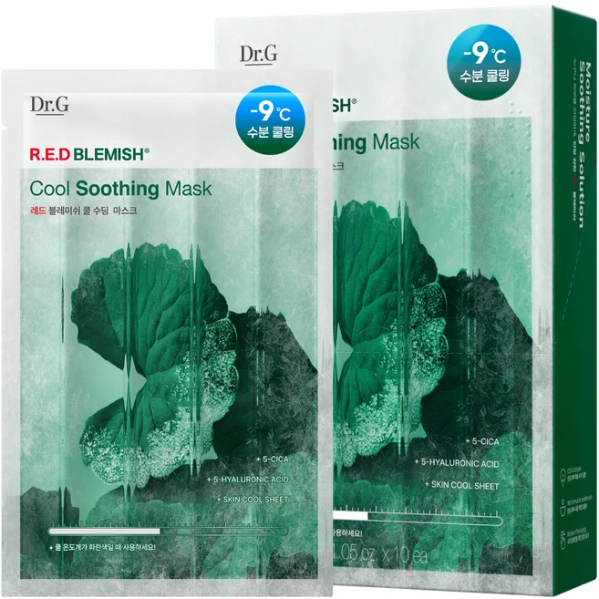 닥터지 레드 블레미쉬 쿨 수딩 마스크, 10개입, 1개 - 쿠팡