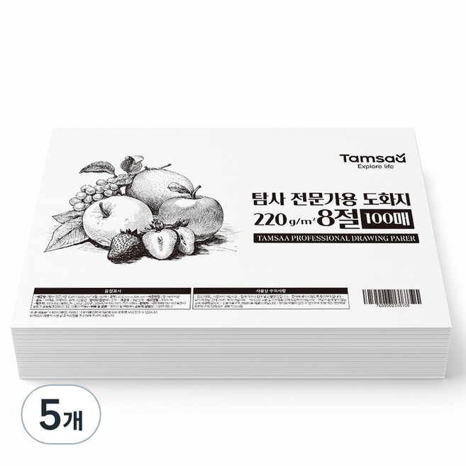 탐사 전문가용 도화지 220g 100p, 5개