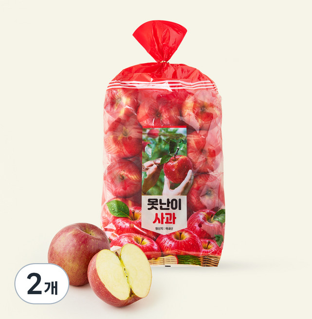 다조은 못난이 사과, 2개, 2.5kg(소과, 13~15입)