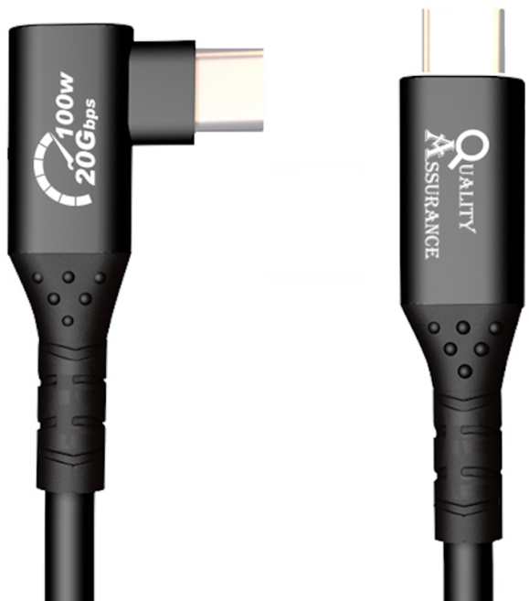 퀄리티어슈런스 USB3.2 20Gbps PD 100W 고속 충전 고급형 Type C 케이블, 60cm, 블랙, 1개