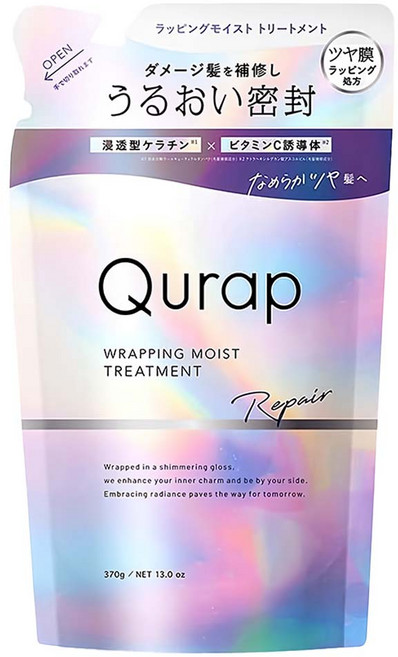 Qurap 氨基酸保濕修護潤髮乳補充包 水果花香, 370g, 1個