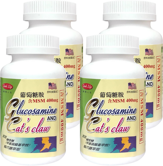 good Life 得意人生 葡萄糖胺+MSM 全素, 60顆, 4罐