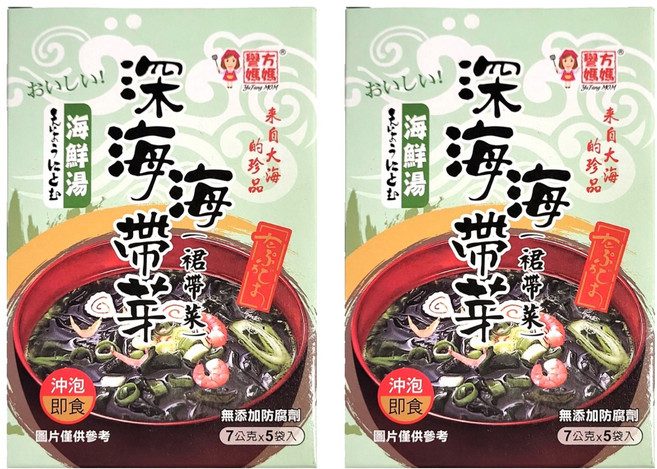 譽方媽媽 YuFang MOM 深海海帶芽 海鮮湯 沖泡即食 無添加防腐劑 7公克x5入, 35g, 2盒