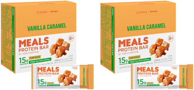인테이크 밀스 프로틴 바 바닐라카라멜, 400g, 2개