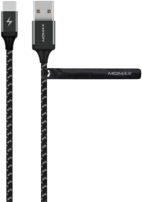 MOMAX ZERO Type-C to USB-A 連接線 堅韌尼龍編織 數據傳輸+充電二合一, 1m, 黑色, 1條