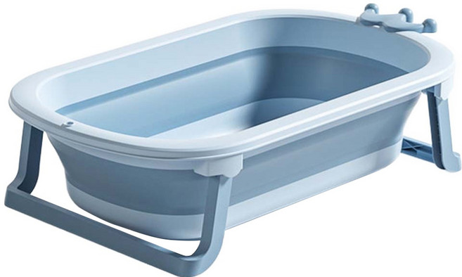 哩哩摳摳LILIKOKO 皇冠 兒童折疊浴盆, 王子藍