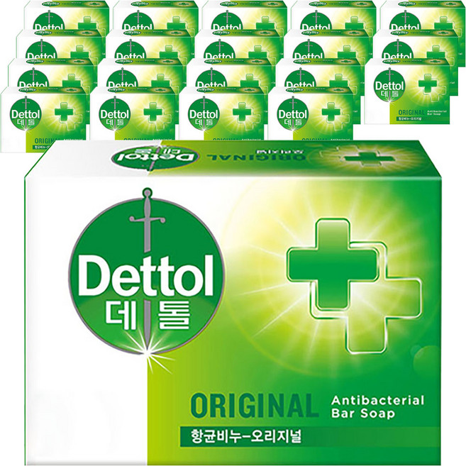 데톨 향균 비누 오리지널 상쾌한 향, 100g, 20개입