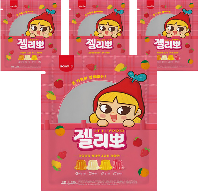 삼립 젤리뽀 40개입, 2.4kg, 4개
