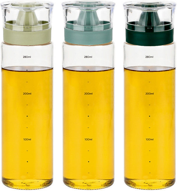 키텐실 시노글라스 실리콘 오일병 S CAP 그리너리 세이지 + 다크민트 + 딥그린 세트, 1세트, 300ml