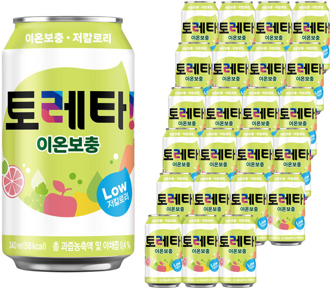 토레타 이온음료 캔, 340ml, 24개