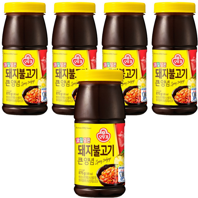 오뚜기 돼지불고기 큰 양념, 875g, 5개