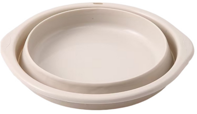 원이네 휴대용 다용도 접이식 대야 중, 아이보리, 1개