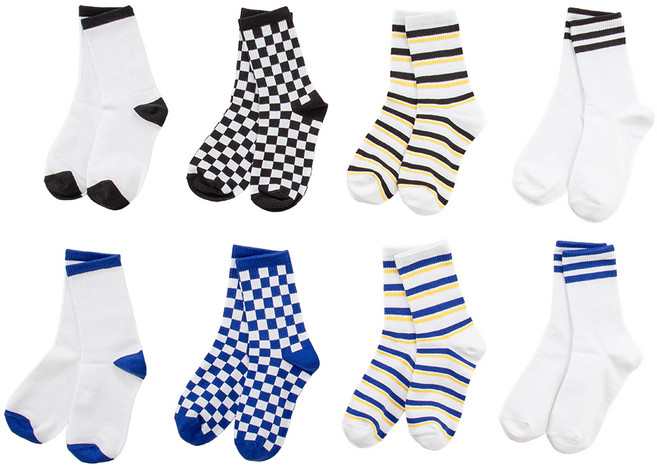 BASE ALPHA ESSENTIALS 女款圖案中筒襪8雙組