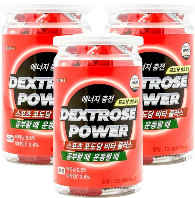 닥터스원 스포츠 포도당 비타플러스 캔디 45p, 122g, 3개 - 쿠팡