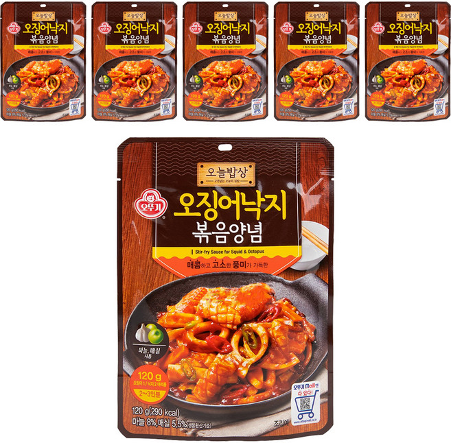 오늘밥상 오징어낙지 볶음양념, 120g, 6개