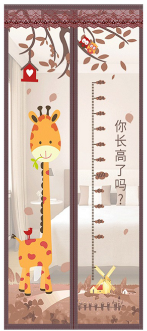 半島良品 魔術膠靜音磁吸防蚊門簾, 刺銹 淺咖小鹿