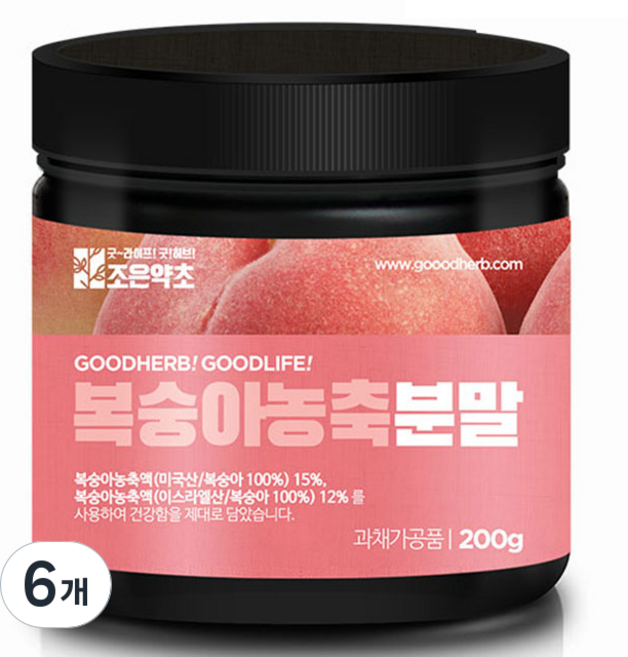 조은약초 복숭아 농축 분말, 200g, 6개