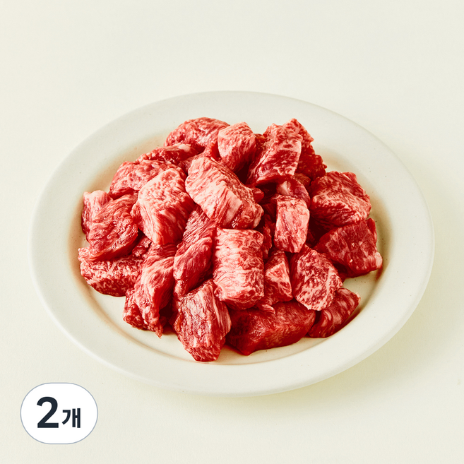 우미우 1++(9) 한우 암소 등심 큐브 스테이크(냉장), 200g, 2개