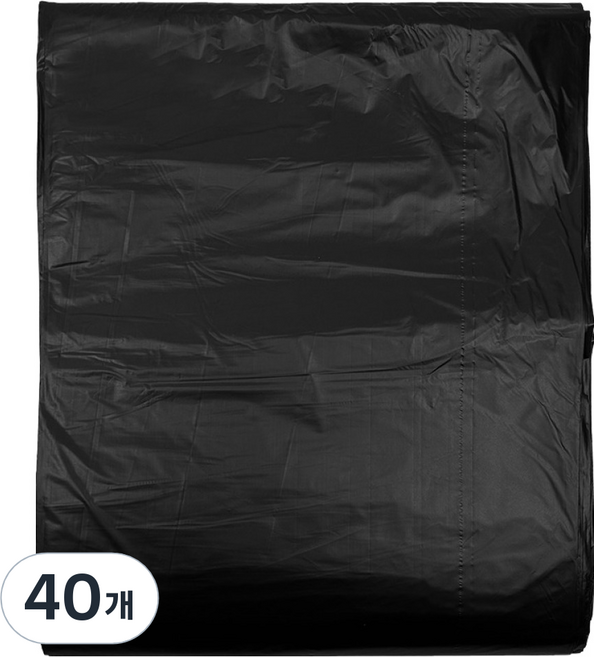 월드크린 분리수거 배접 비닐봉투 검정, 80L, 40개