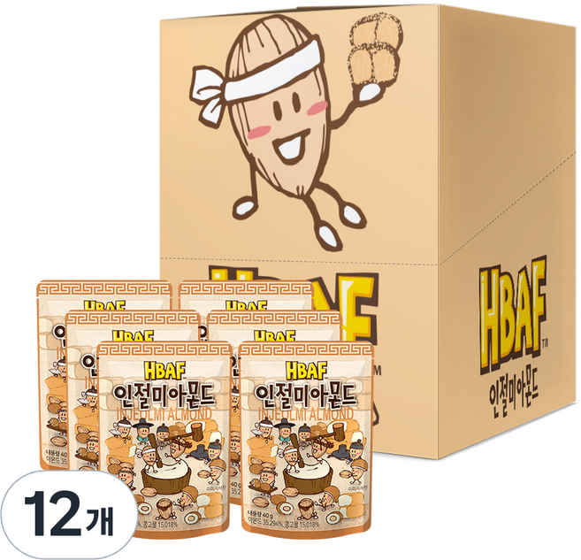 바프 인절미 아몬드, 40g, 12개