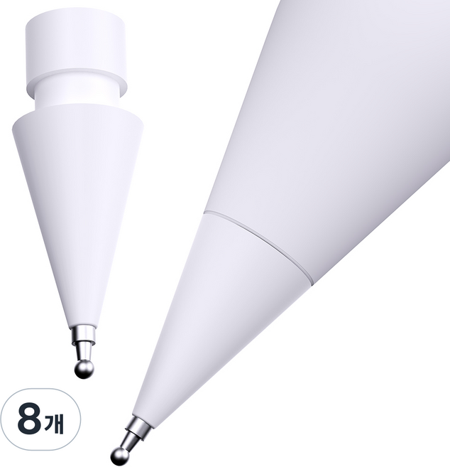 구스페리 애플펜슬 펜촉 반영구 메탈 팁스 샤프형, 화이트, 8개