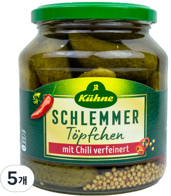 퀴네 슬램머퇴프첸 매운맛 피클, 530g, 5개