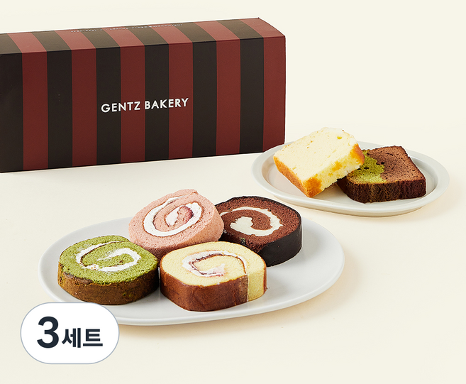 겐츠베이커리 롤 파운드 케이크 피스 9종 세트 480g + 쇼핑백, 3세트