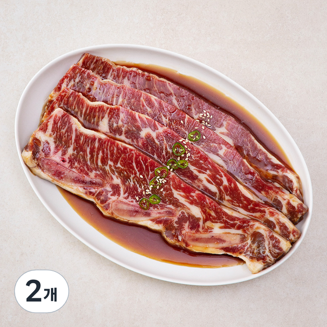 곰곰 양념 소 LA 갈비 (냉장), 1kg, 2개