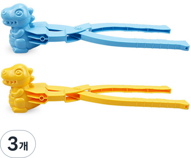 Jaemijon 趣味恐龍雪夾2件組 沙灘玩具, 藍色 + 黃色