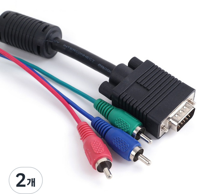 Coms DVD 色差端子線3線 VGA RGB D-SUB AV9692, 2個