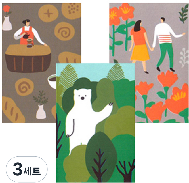 BRISK STYLE 火柴 3入組, Little forest Bear + 麵包和咖啡還有貓 + 花兒好像知道, 3套