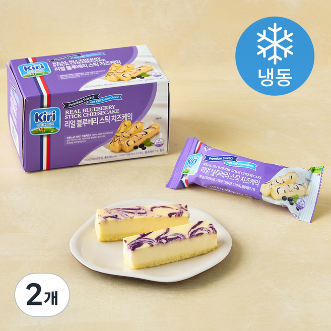 끼리 리얼 스틱 치즈케익 블루베리 6입 (냉동), 180g, 2개