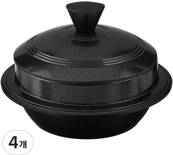 코멧 인덕션 가마솥, 블랙, 4개, 18cm