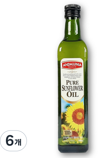 안달루니아 해바라기씨유, 6개, 500ml